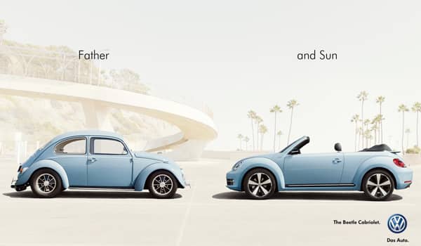 VW Beetle Cabrio Father and Sun