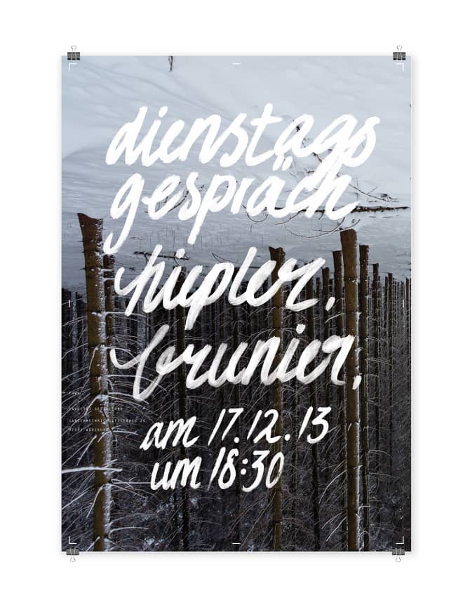 Postergestaltung "Dienstagsgespräch" beispiel