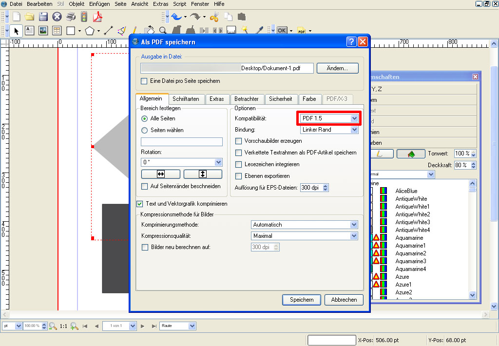 Transparenz in Scribus 5