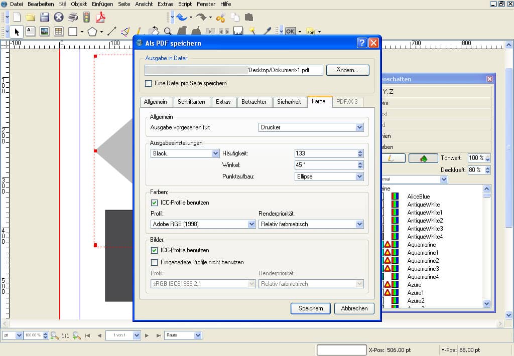 Transparenz in Scribus 6
