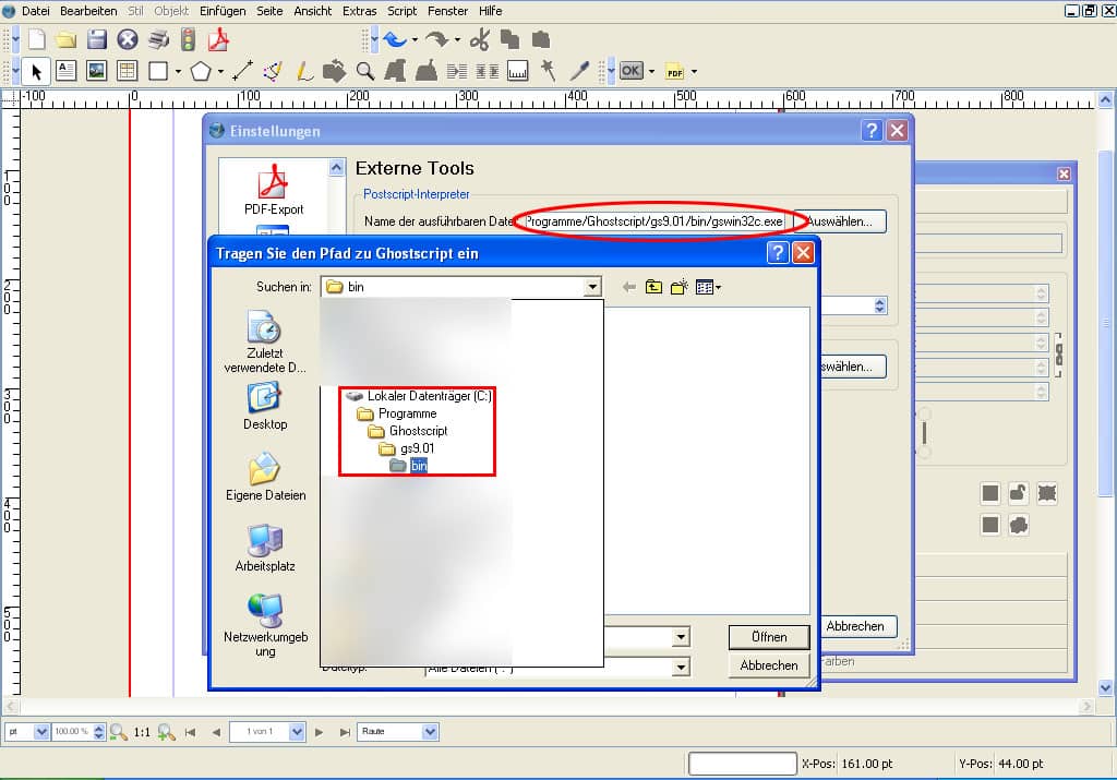 Transparenz in Scribus Ghost