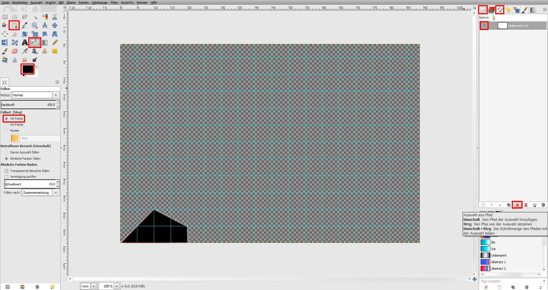 GIMP Tutorial für Visitenkarte Step 2