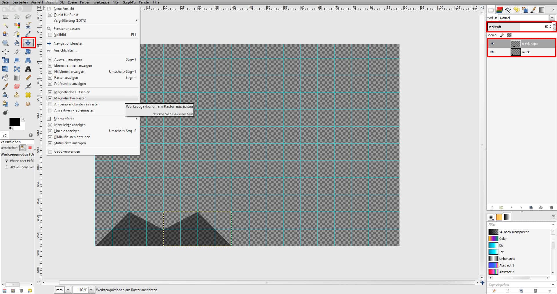 GIMP Tutorial für Visitenkarte Step 3