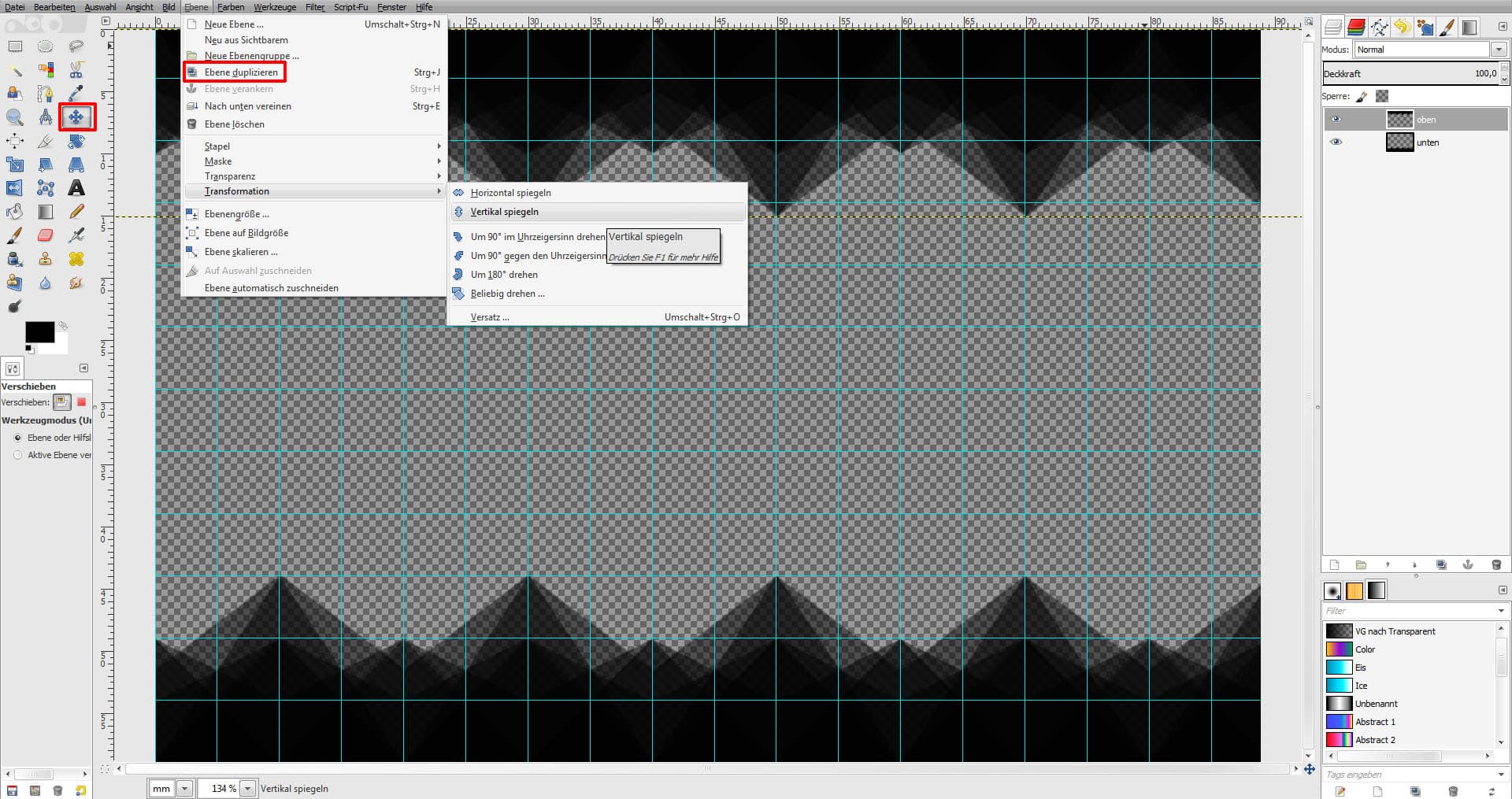 GIMP Tutorial für Visitenkarte Step 7