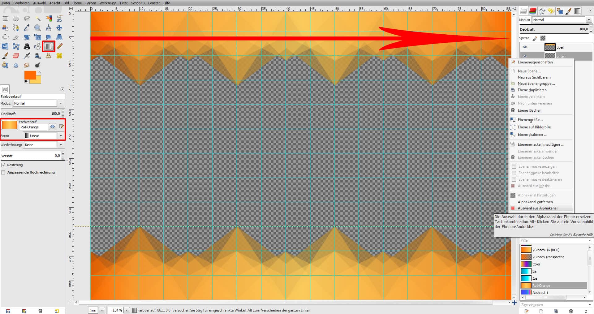 GIMP Tutorial für Visitenkarte Step 10