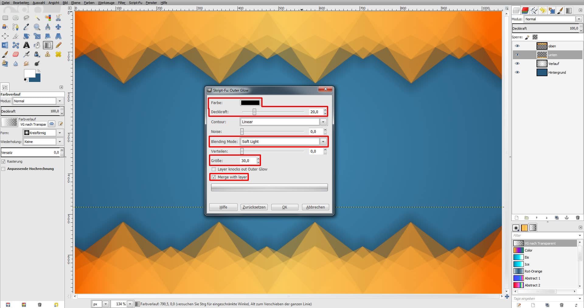 GIMP Tutorial für Visitenkarte Step 13