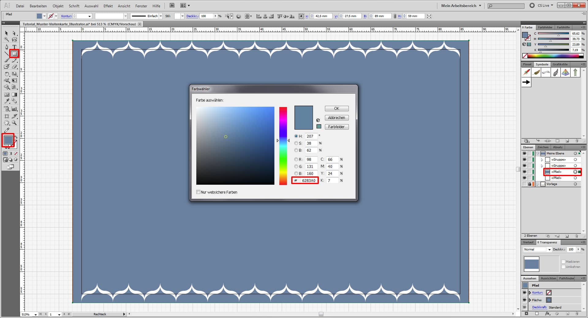 Freitagstutorial: Muster Visitenkarte in Adobe Illustrator (12)