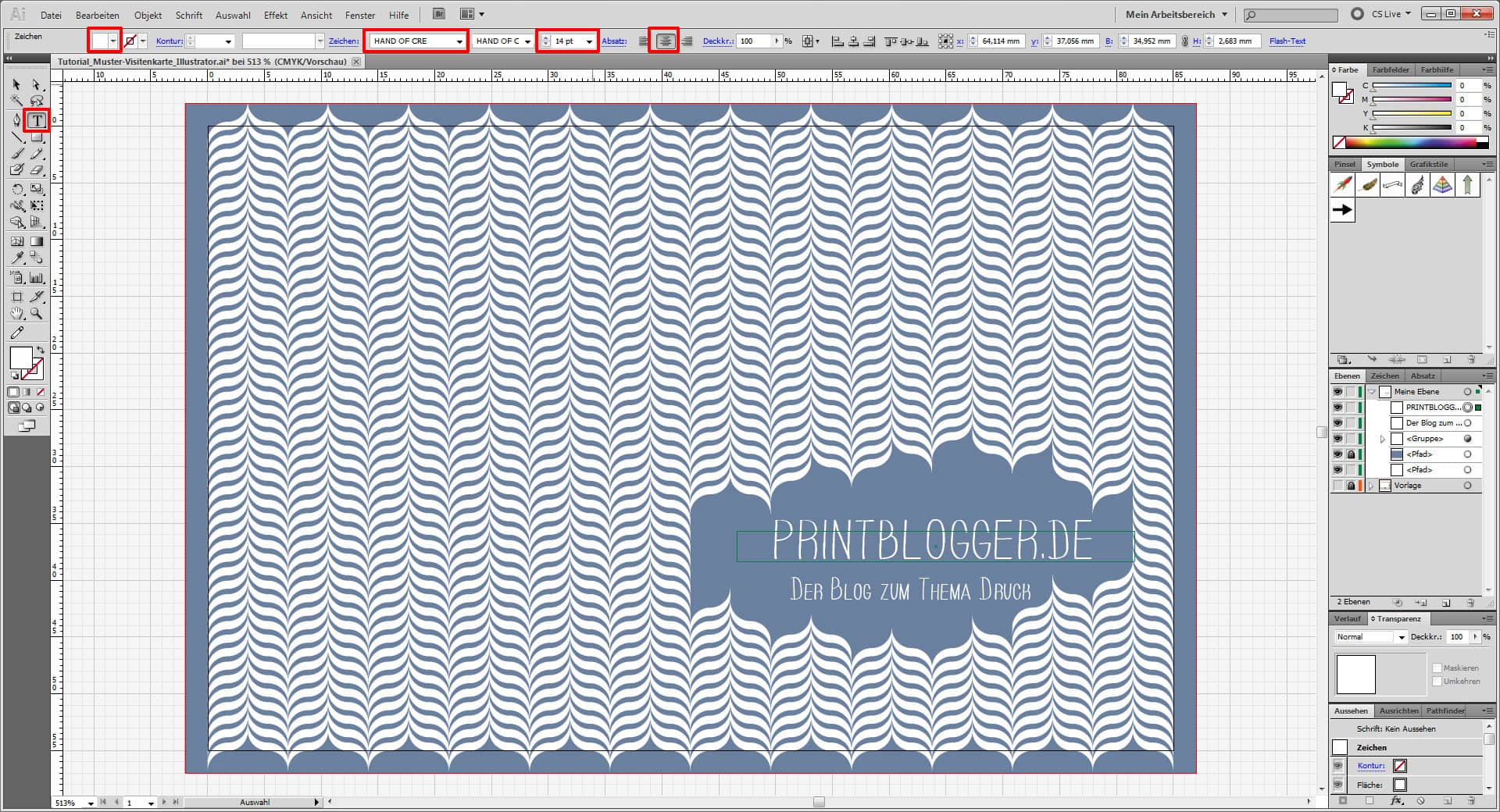 Freitagstutorial: Muster Visitenkarte in Adobe Illustrator (15)