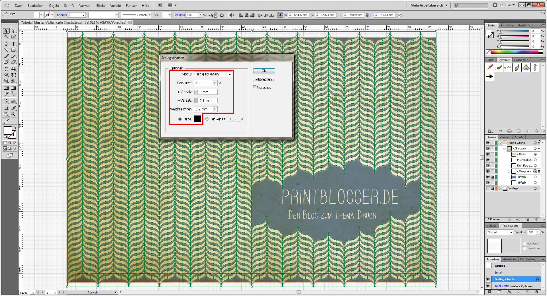 Freitagstutorial: Muster Visitenkarte in Adobe Illustrator (17)