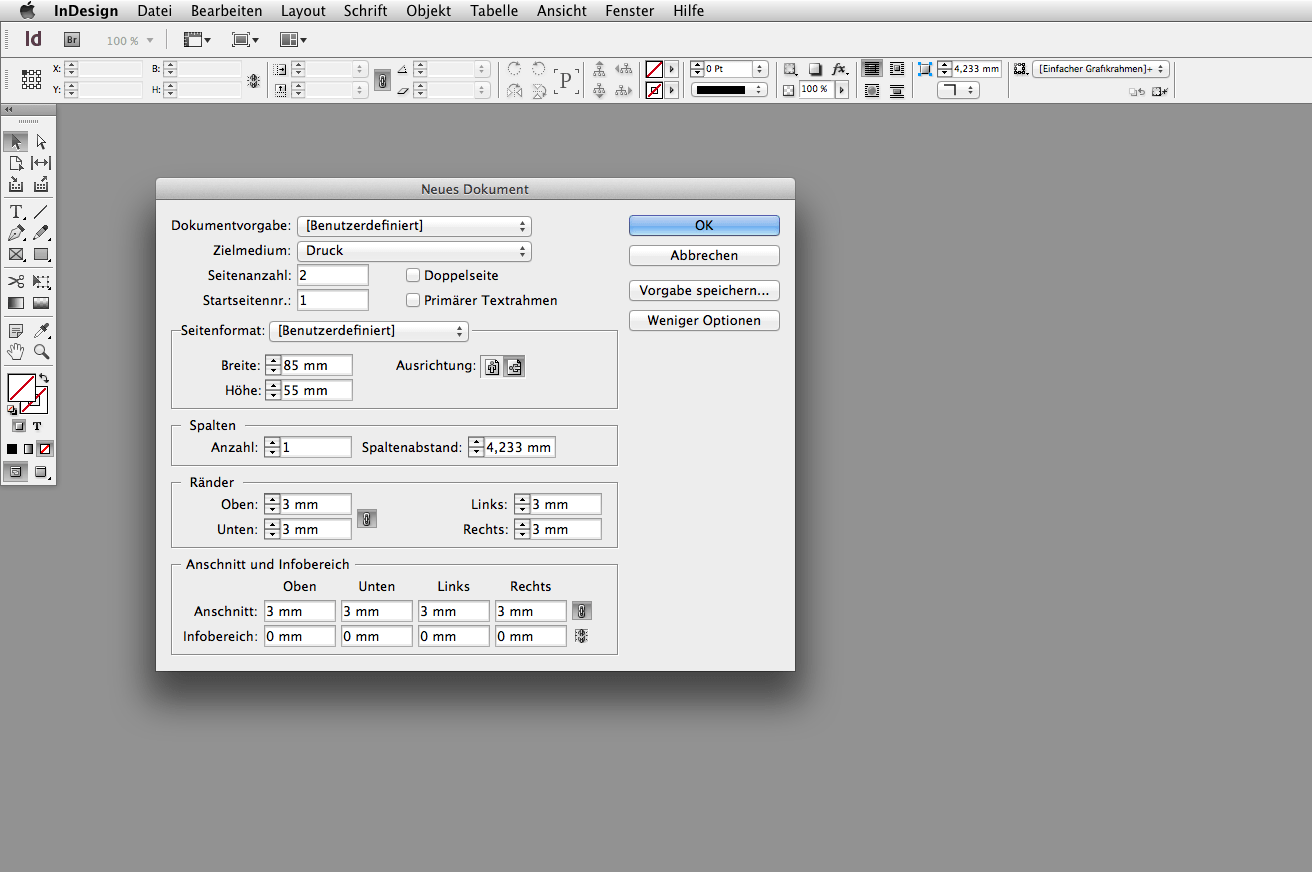 Visitenkarten im Business Look: Datei erstellen