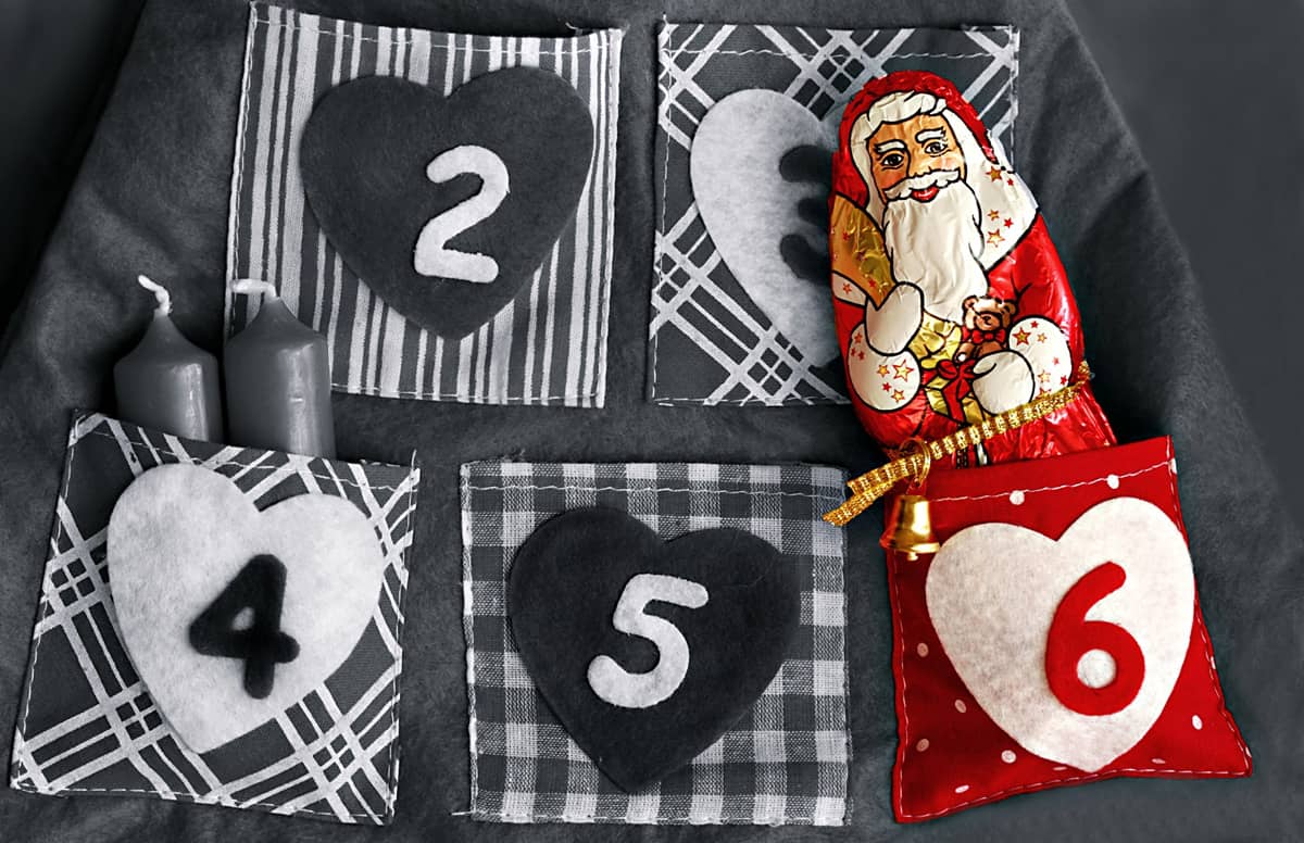 Adventskalender mit Täschchen
