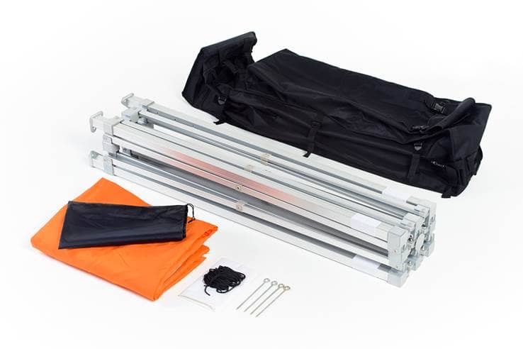 Werbetechnik – Einzelteile eines Faltzeltes