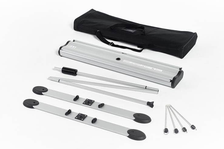 Werbetechnik – Einzelteile des Outdoor Rollups