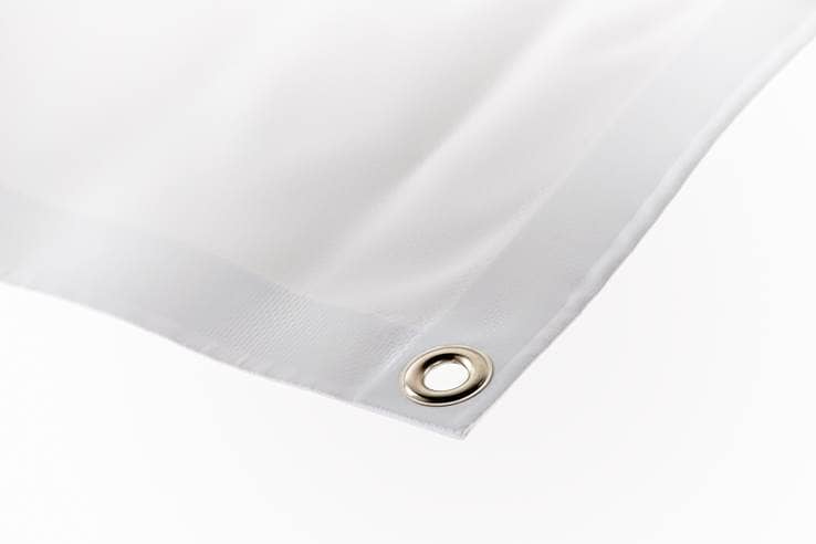 Werbetechnik – Stoffbanner mit Dekostoff und Ösen