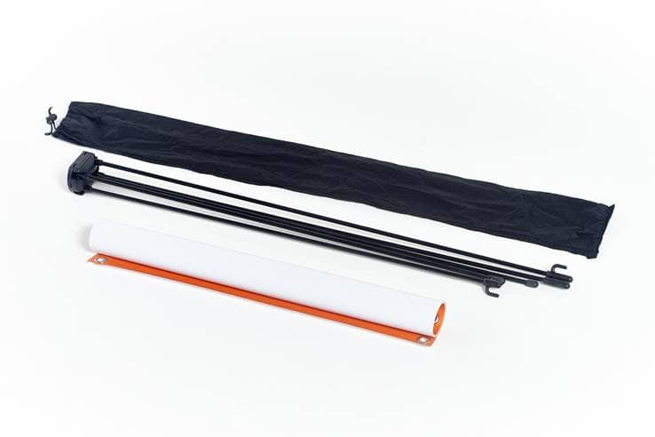 Werbetechnik – Einzelteile eines X Banner Systems