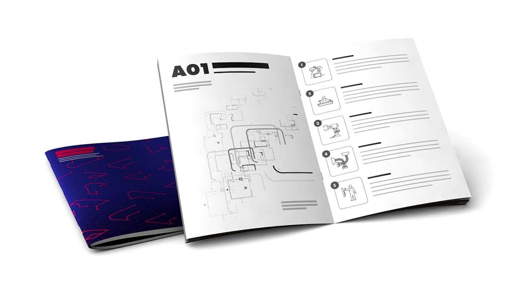 Bedienungsanleitung mit Klammerheftung