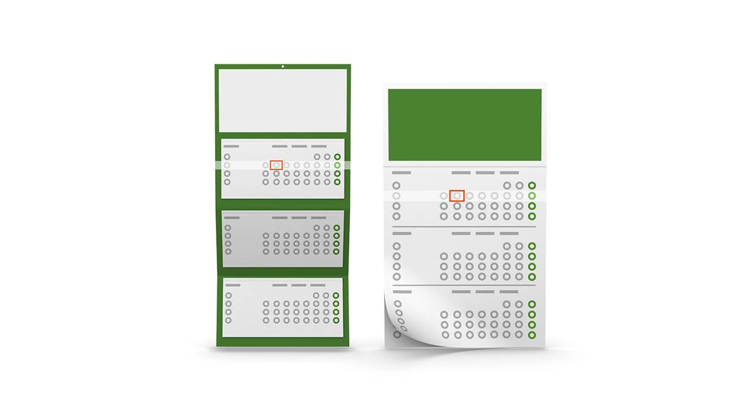 Monatskalender mit Recyclingpapier