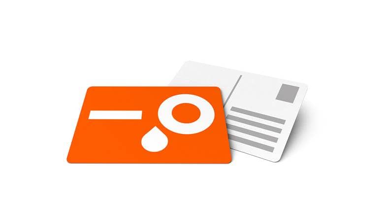 Postkarten mit abgerundeten Ecken