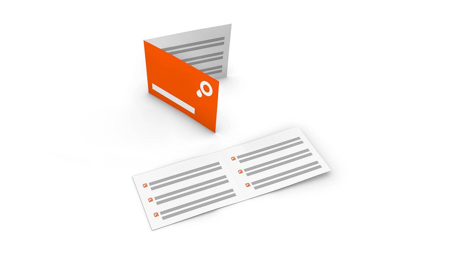 Vierseiten Terminkarten mit Falz