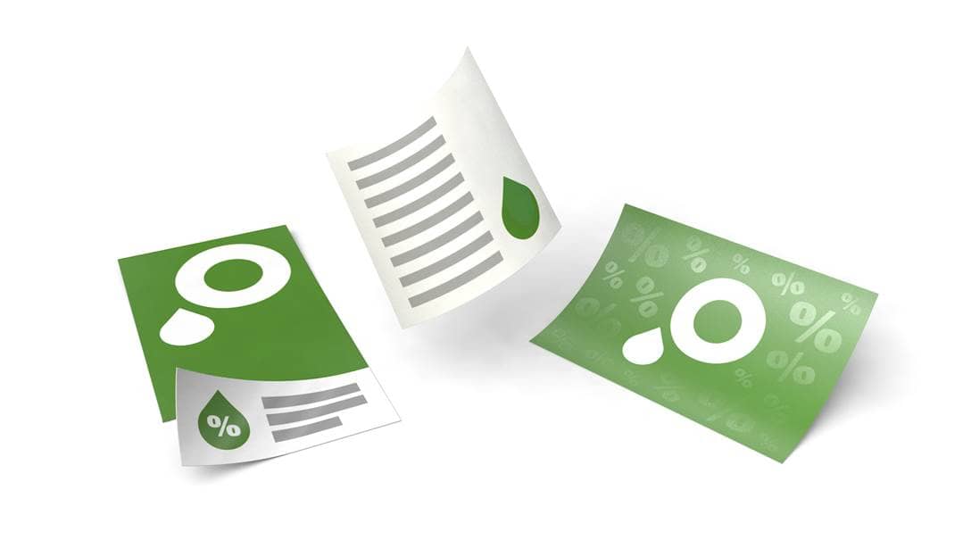 Flyer mit vielen FSC® Papieren