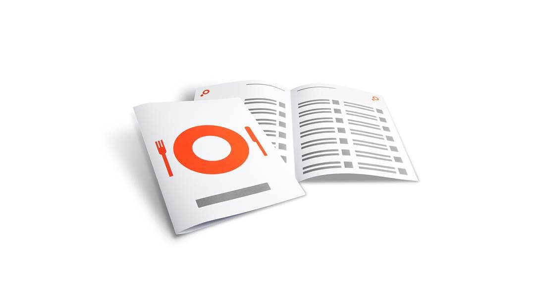 geheftete Speisekarten