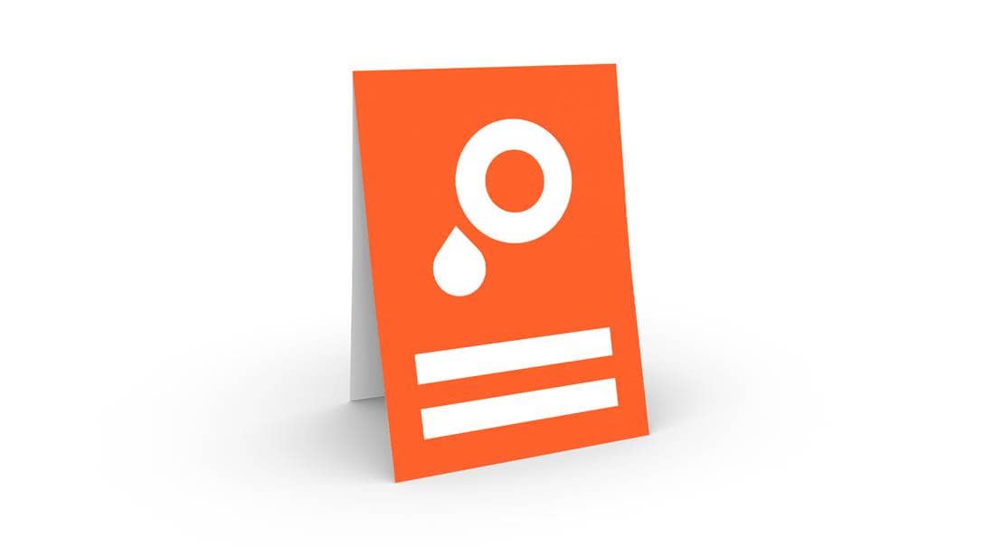 Tischaufsteller ohne Boden