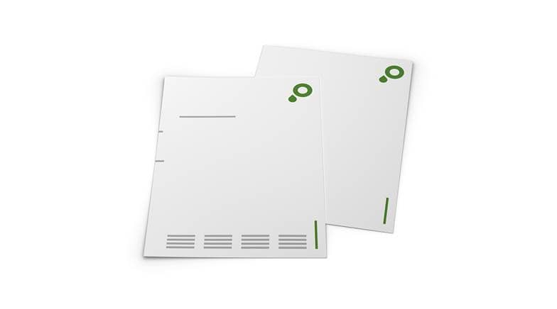 Briefpapier mit Recycling  und Naturpapier