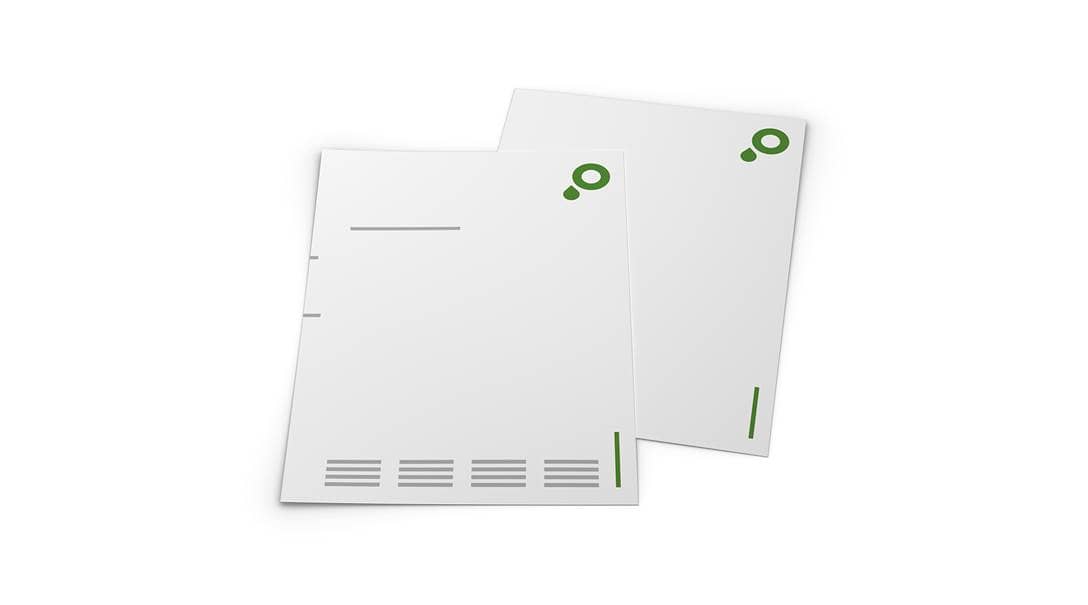 Briefpapier mit Recycling  und Naturpapier