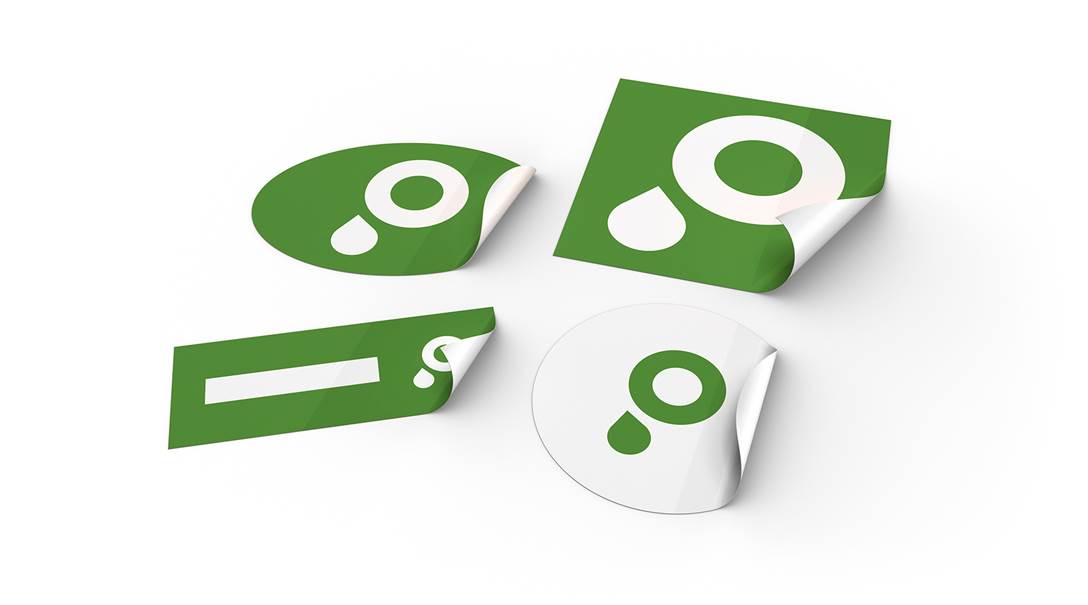 Aufkleber mit veganer Haftfolie