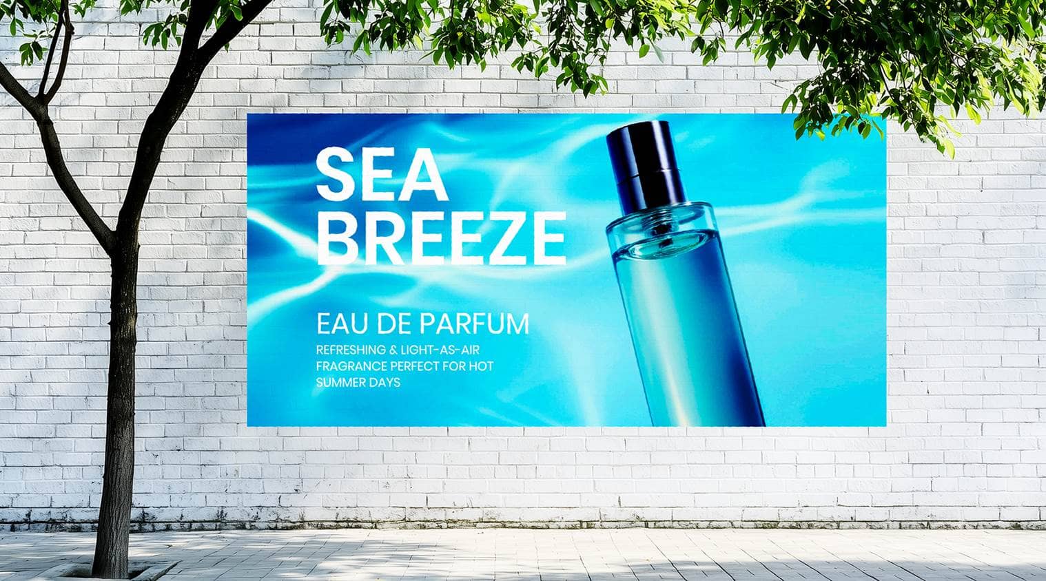 Eine High Tack Folie, die an einer Ziegelwand angebracht ist.