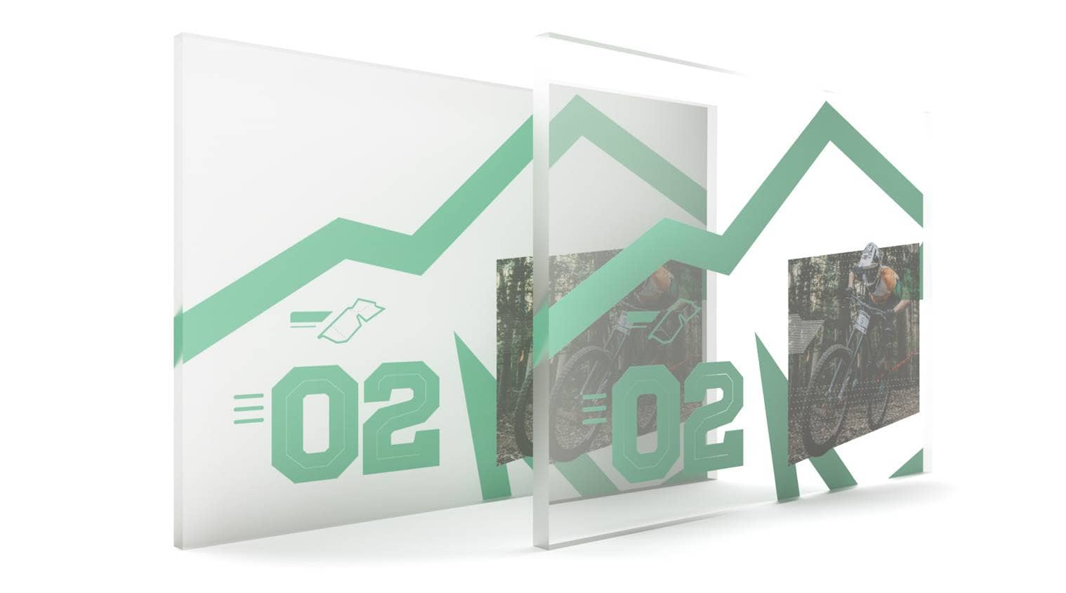 Acryl Tranparent und Weißdruck Detailbild