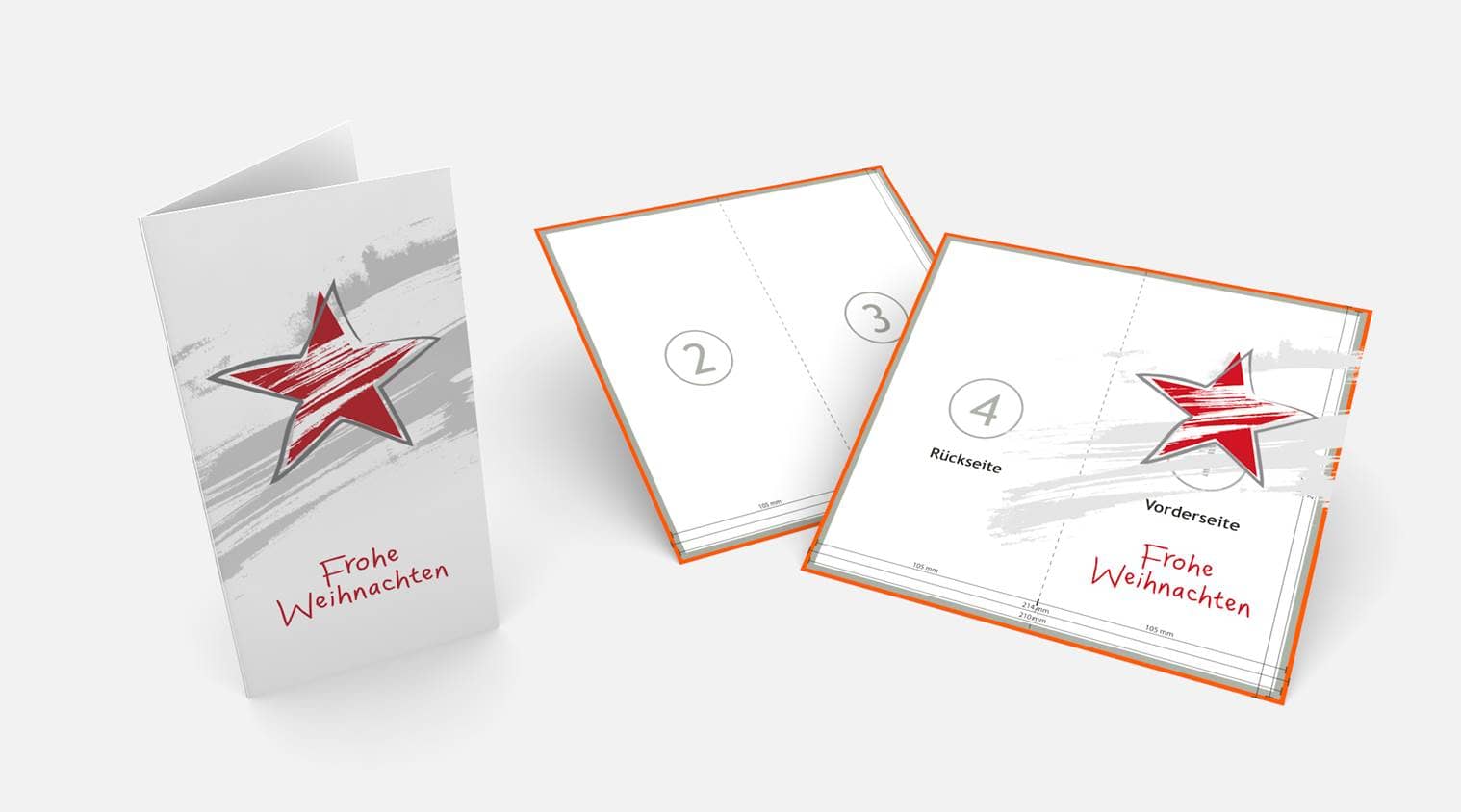Druckvorlage für Weihnachtskarten