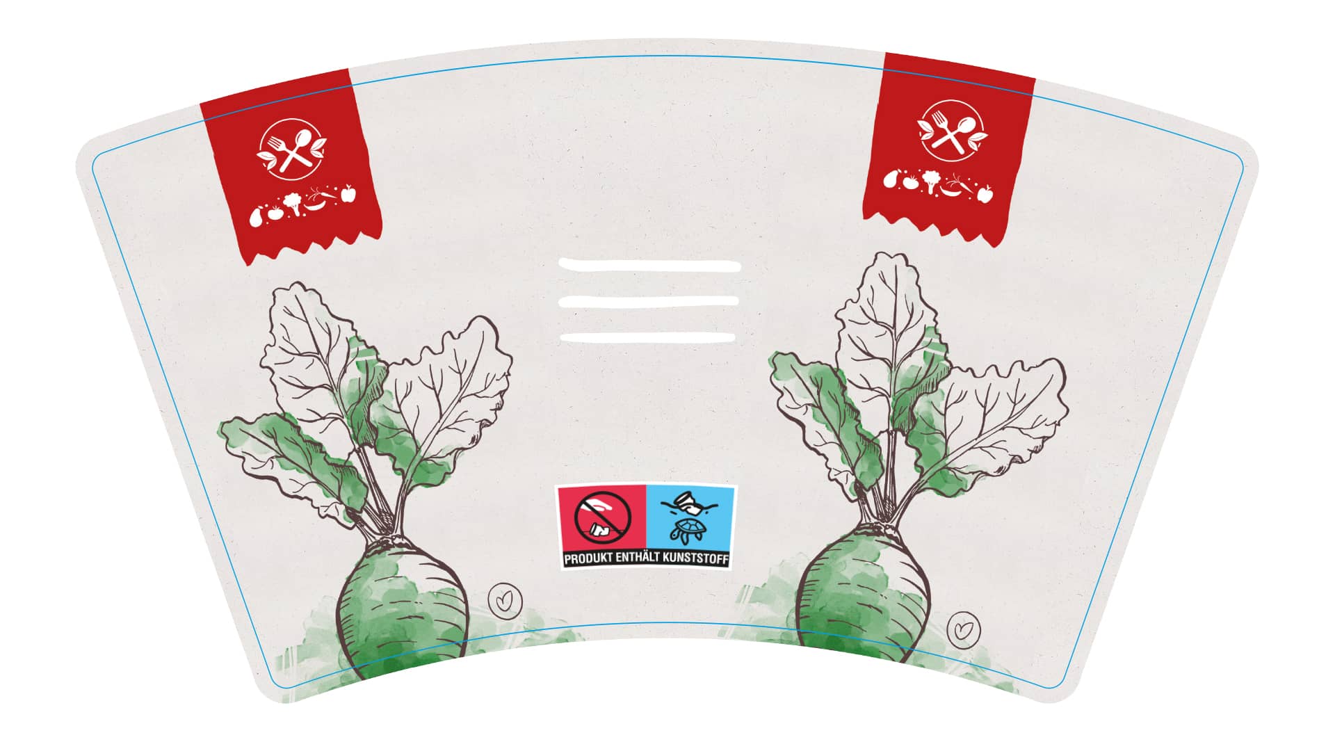 Pappbecher mit SUPD Kennzeichnung